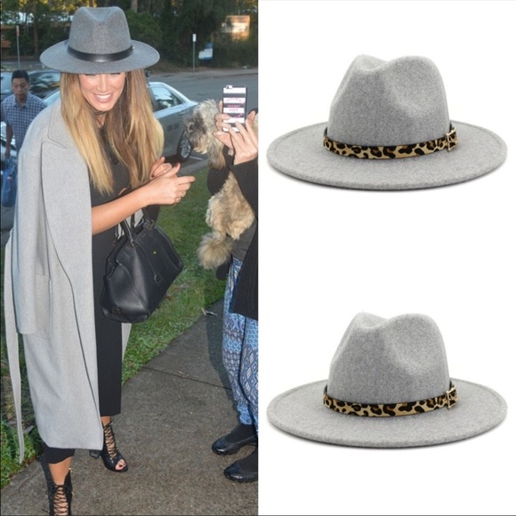 Private Label Accessories - NWT FEDORA PANAMA HAT WITH LEOPARD (removable) BAND